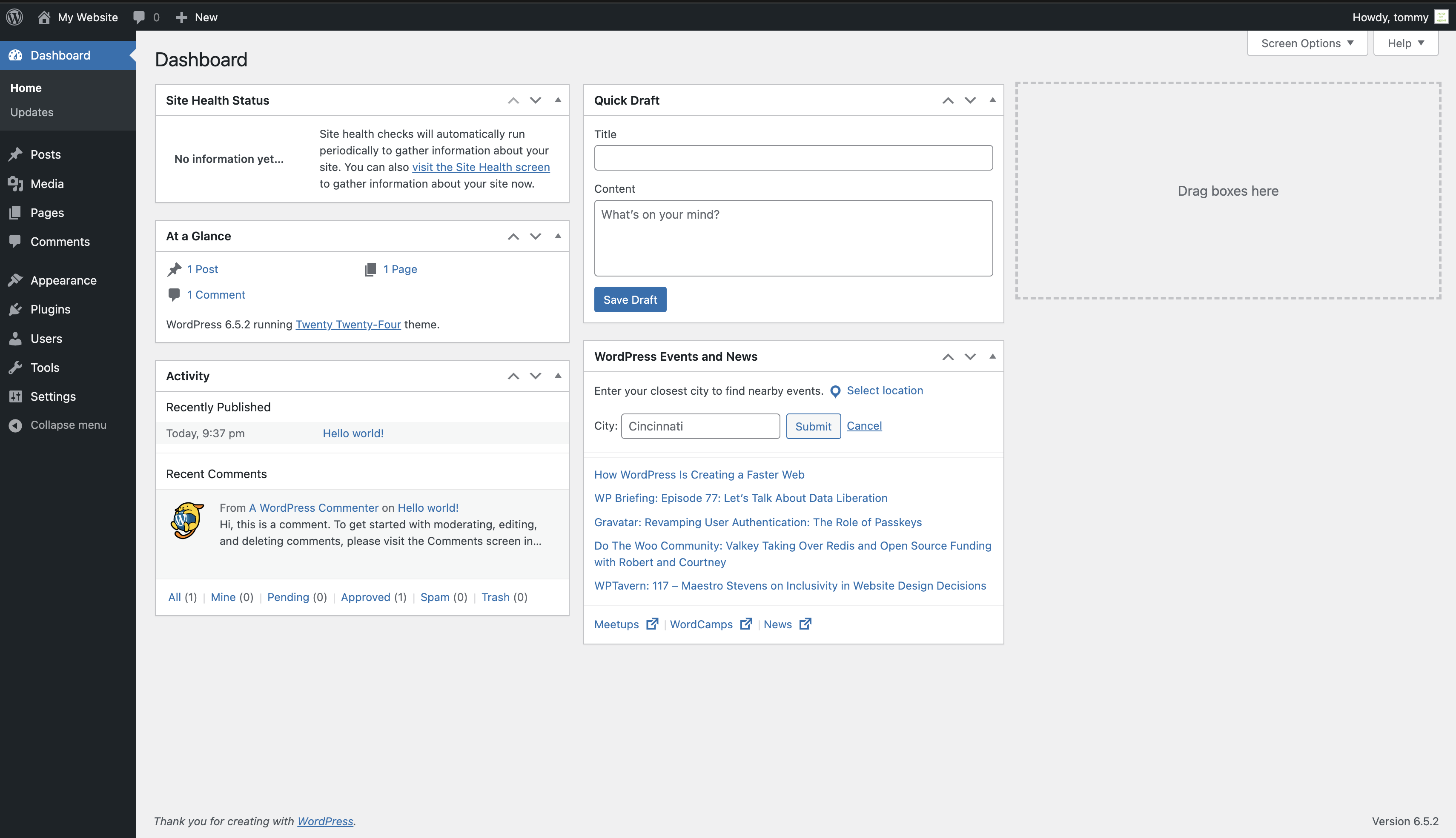 Navigating the WordPress Dashboard